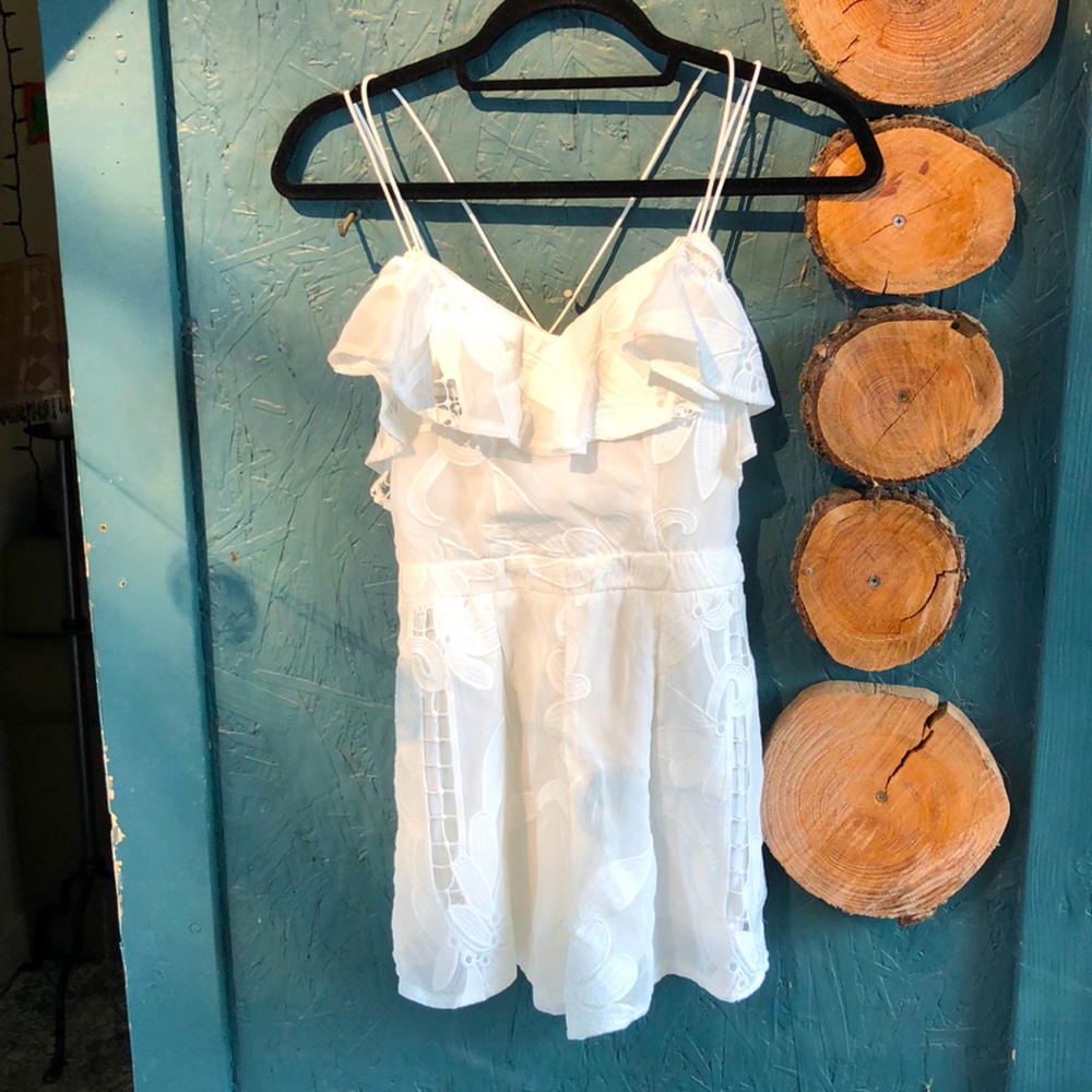 White Floral Romper